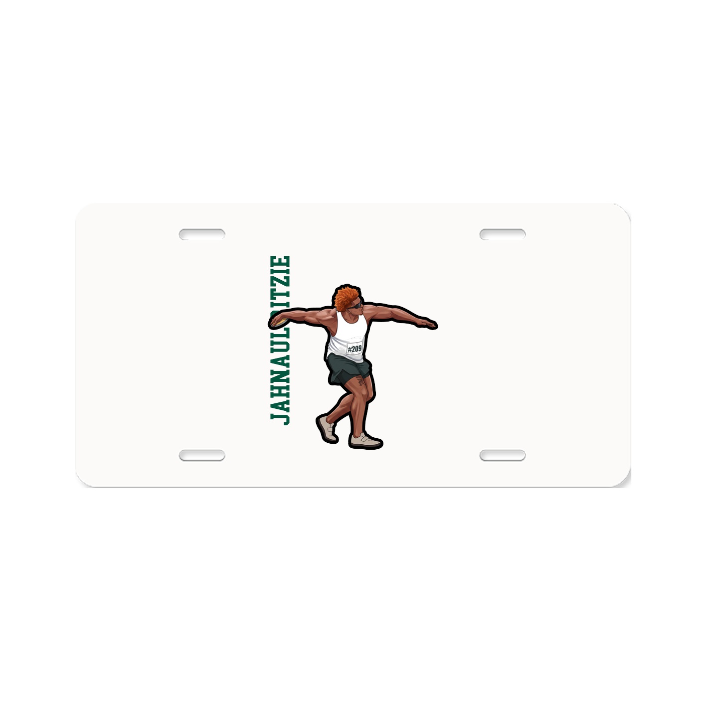 License Plate — Name Vertical in Classic