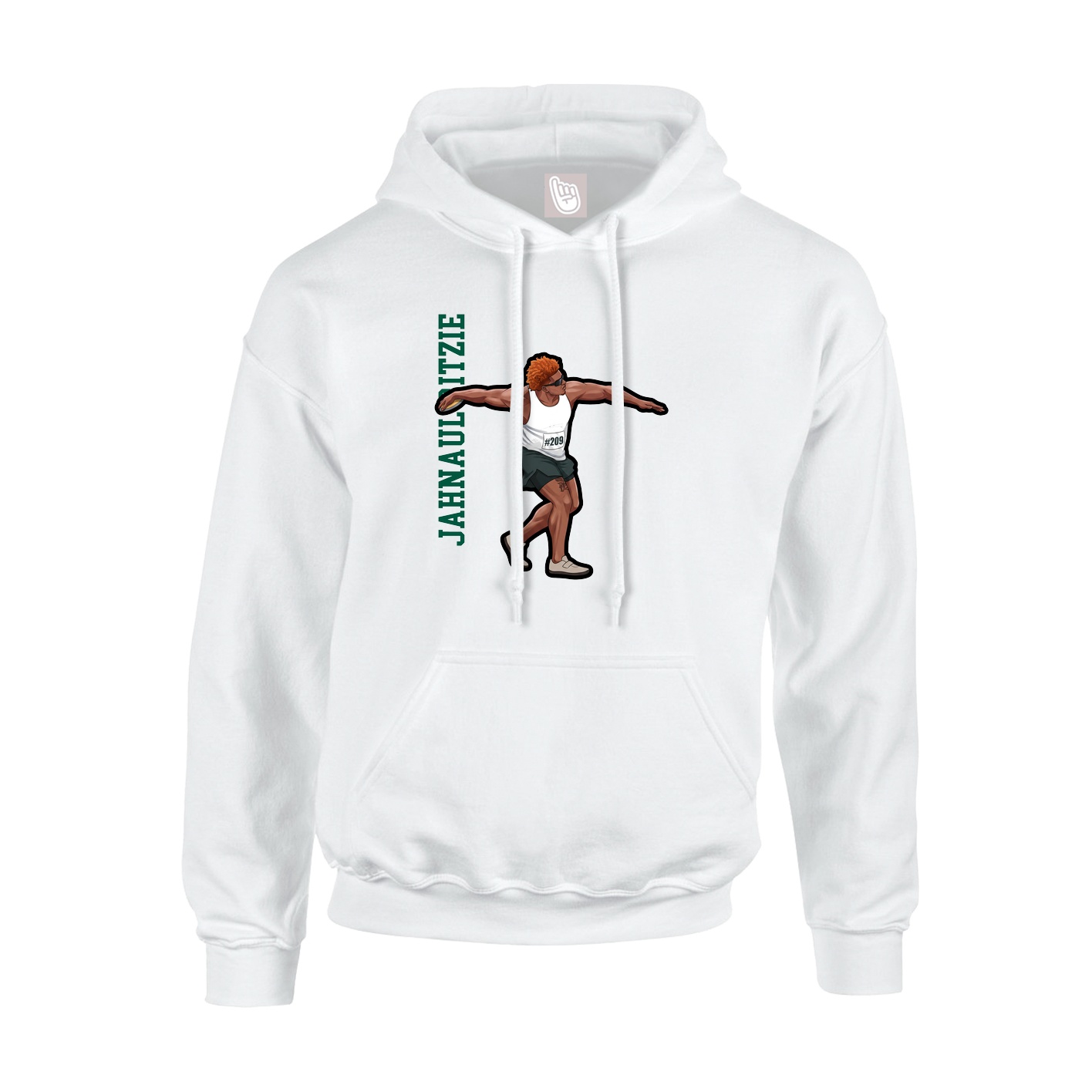 Youth Hoodie — Name Vertical in White
