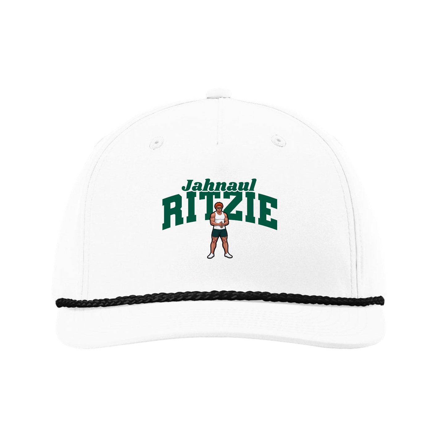 Five-Panel Classic Rope Cap — Signature Arch in White