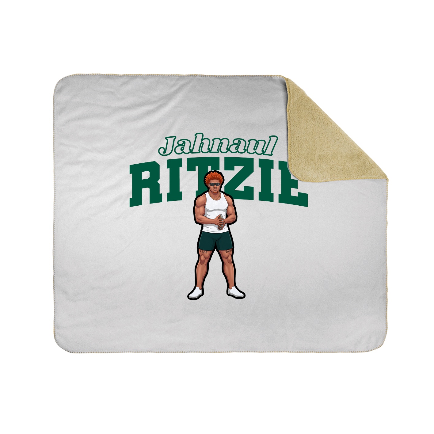 Throw Blanket — Name Arch in White