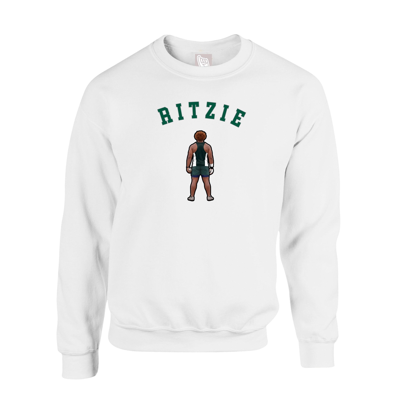 Fleece Crew — Shirsey Arch in White