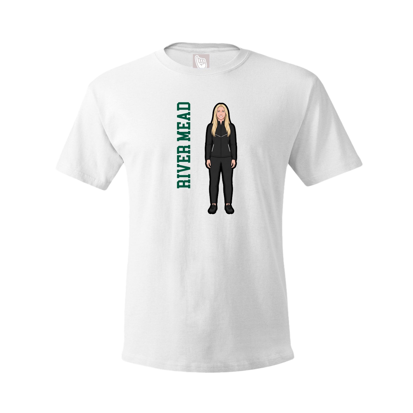 Tee — Name Vertical in White
