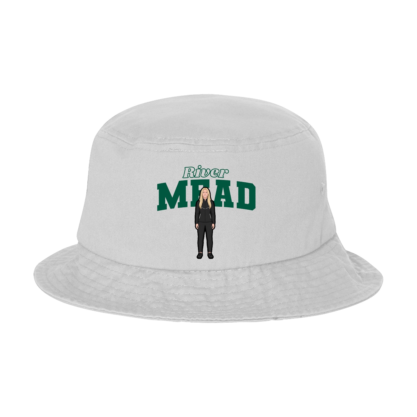 Bucket Cap — Name Arch in White