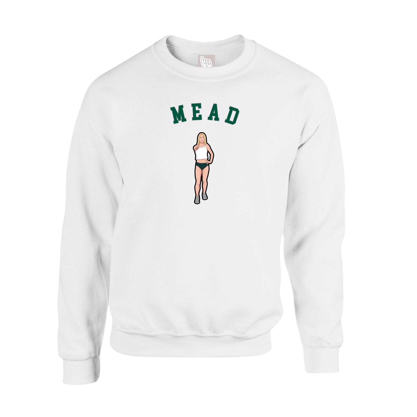 Fleece Crew — Shirsey Arch in White