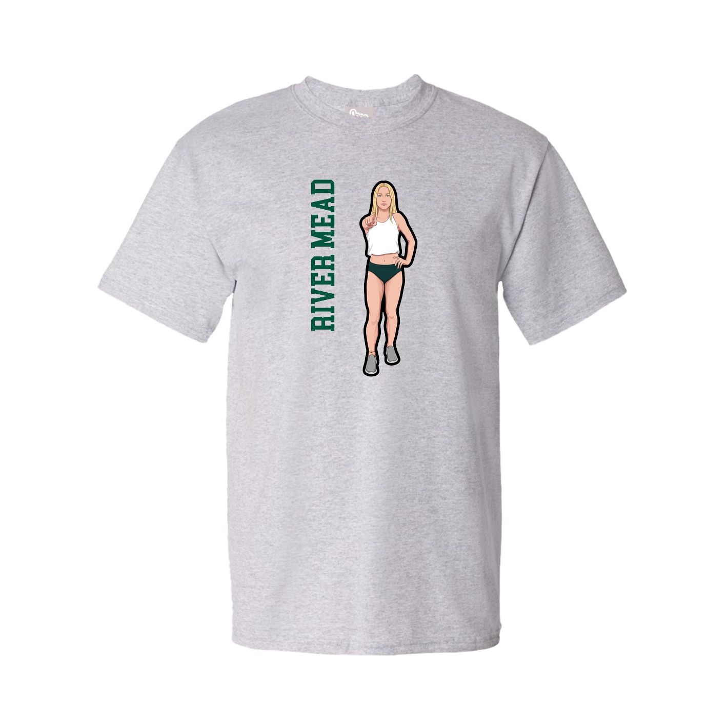 Youth Tee — Name Vertical in Grey
