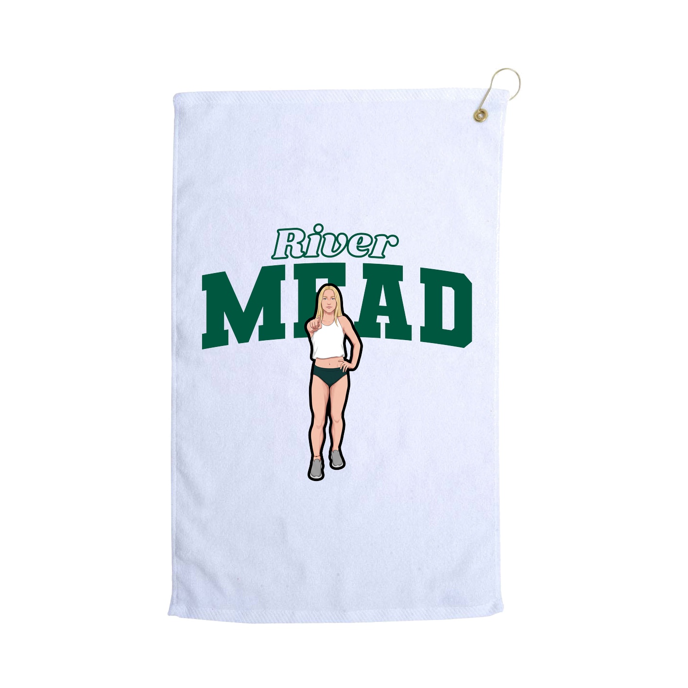 Golf Towel — Name Arch in White