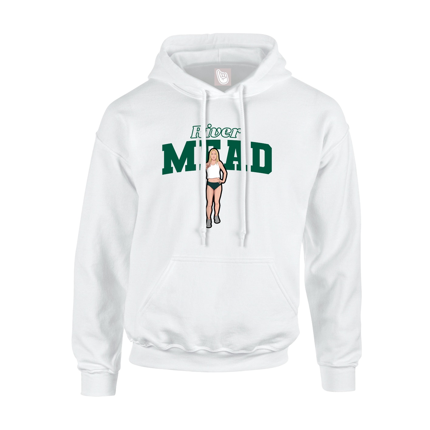 Youth Hoodie — Name Arch in White