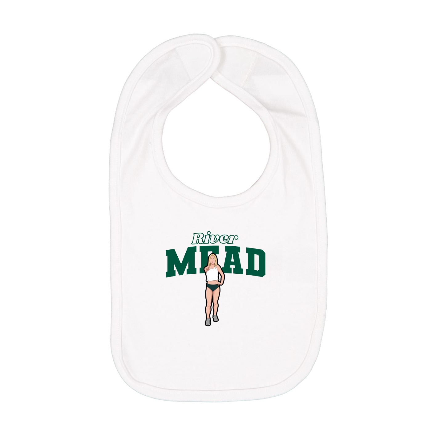 Infant Bib — Name Arch in White