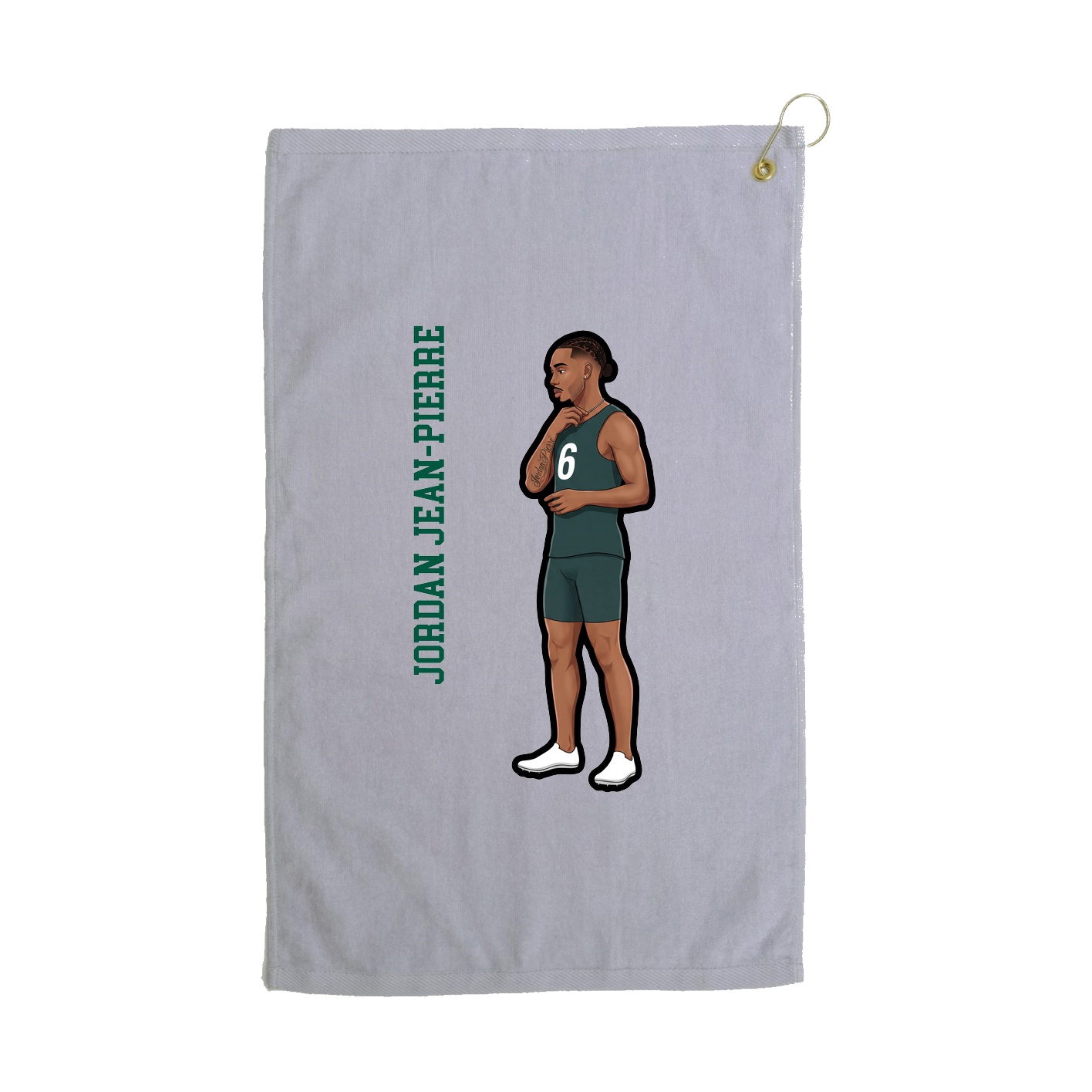 Golf Towel — Name Vertical in Grey