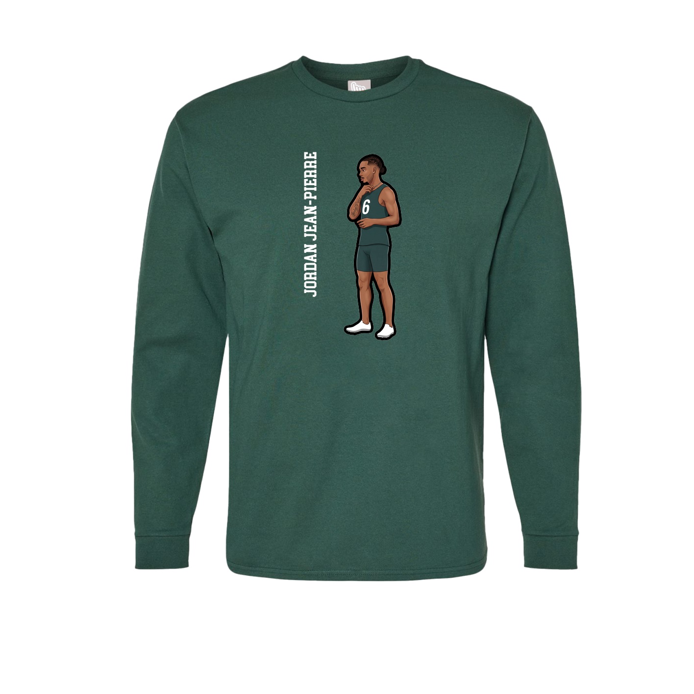 Long Sleeve Tee — Name Vertical in Green