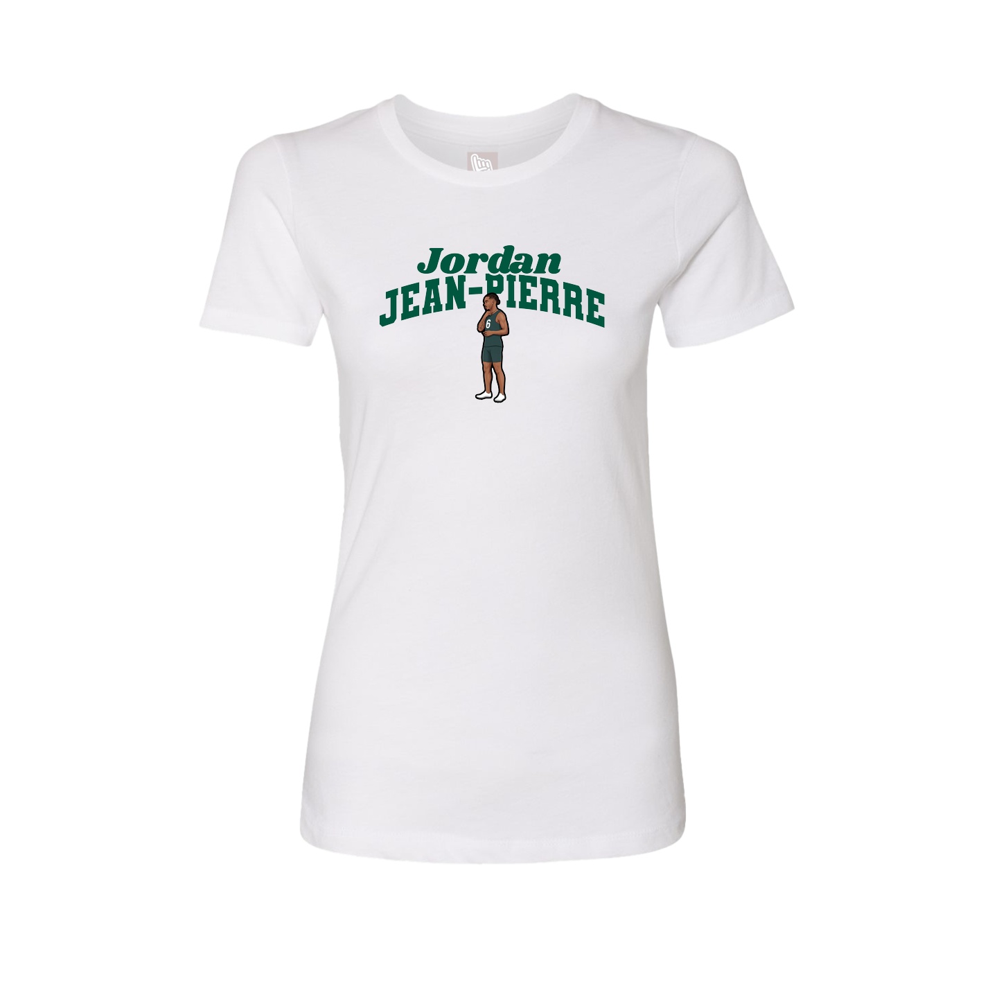 Fitted Women's Tee — Signature Arch in White