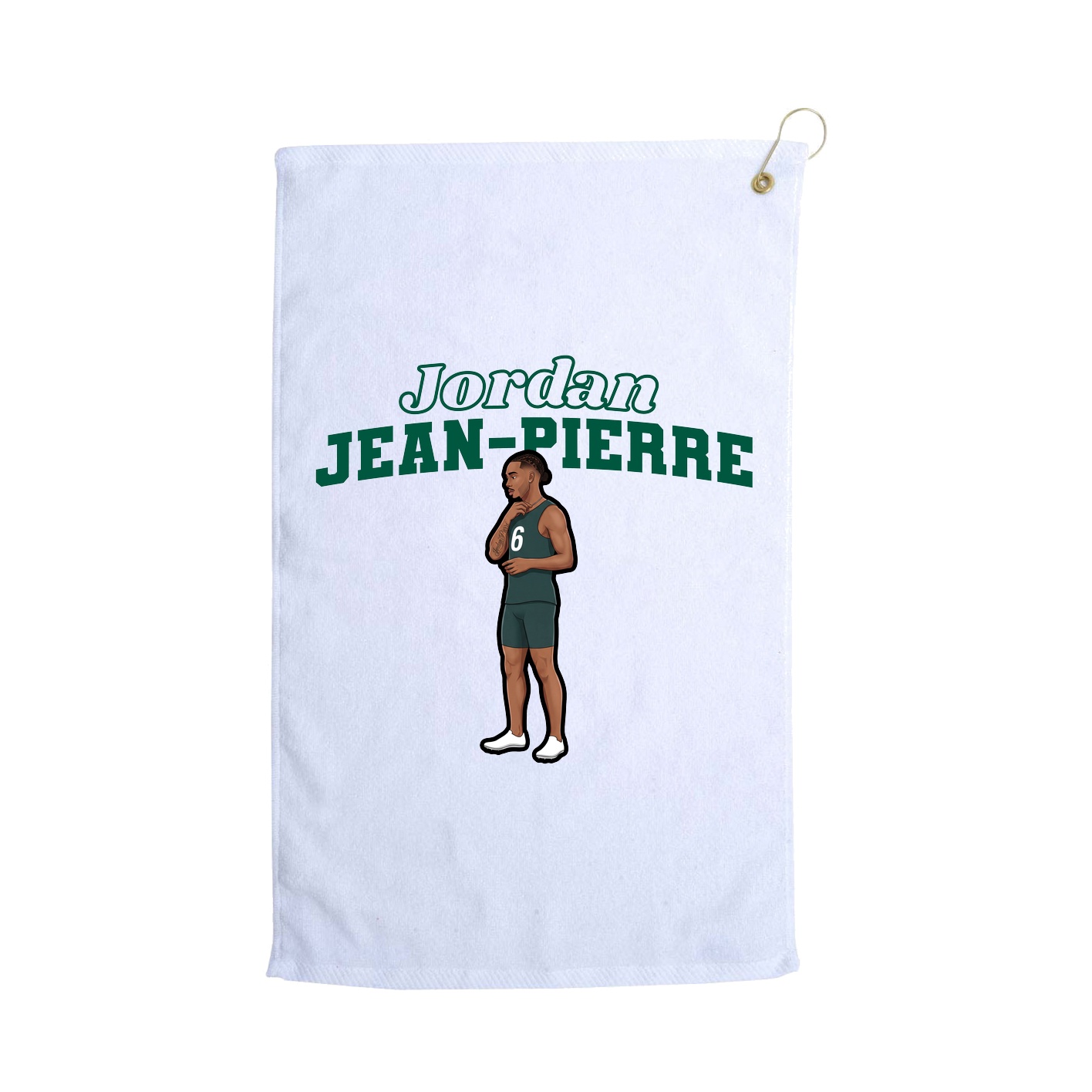 Golf Towel — Name Arch in White