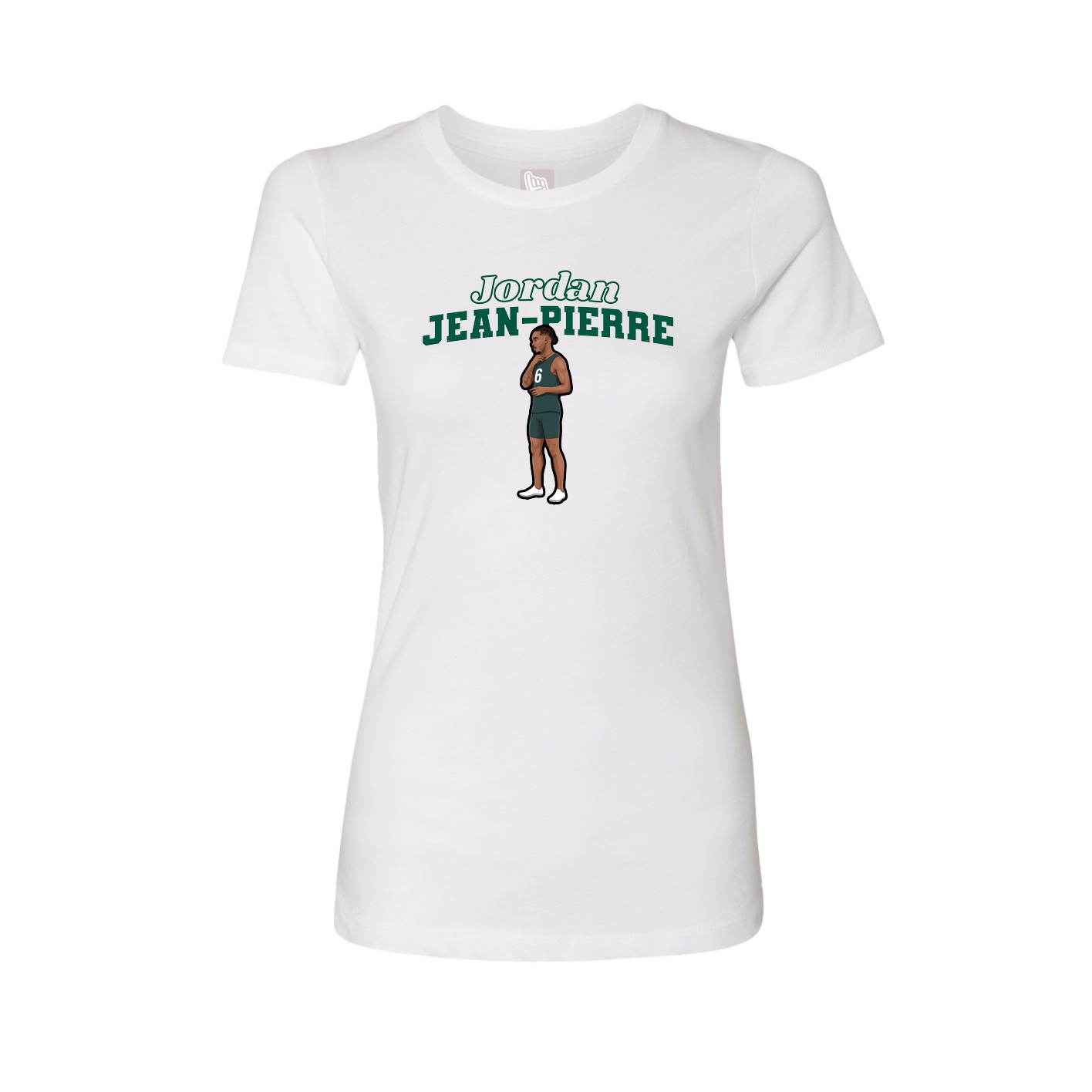 Fitted Women's Tee — Name Arch in White