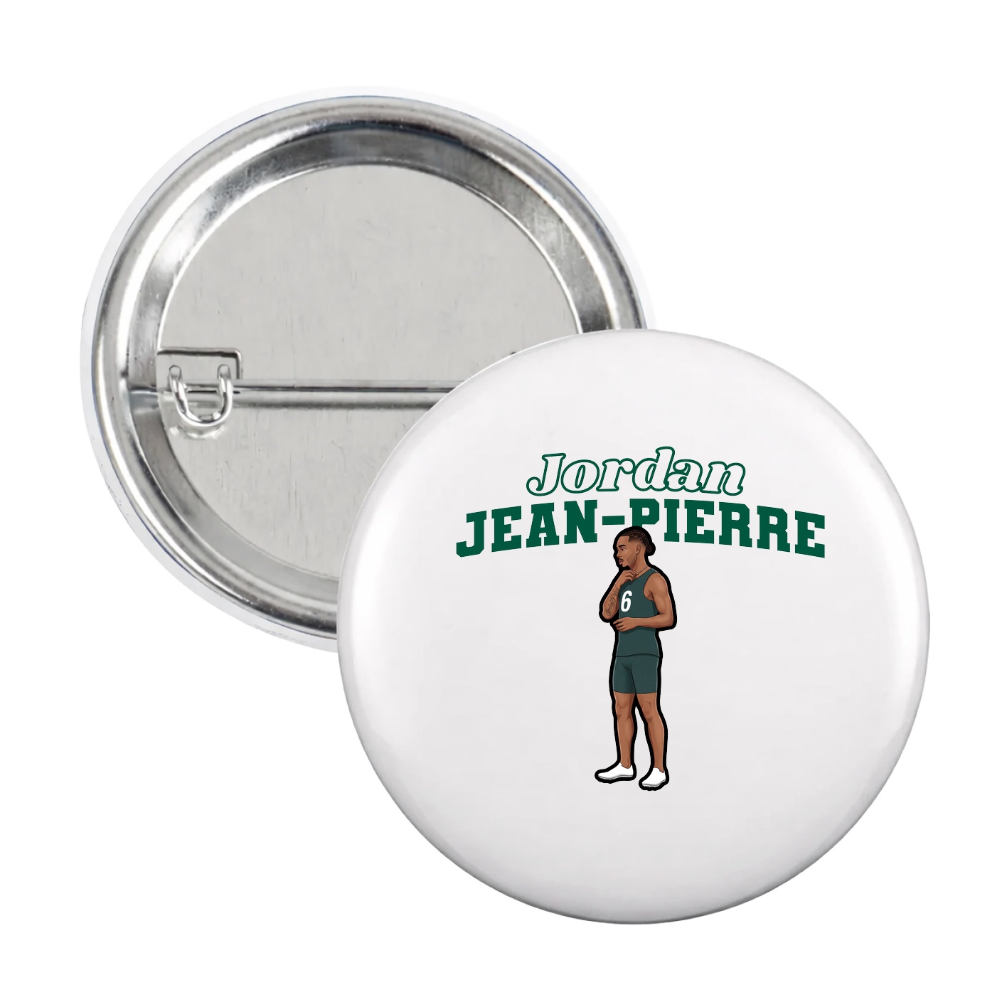 Game Day Button — Name Arch in White
