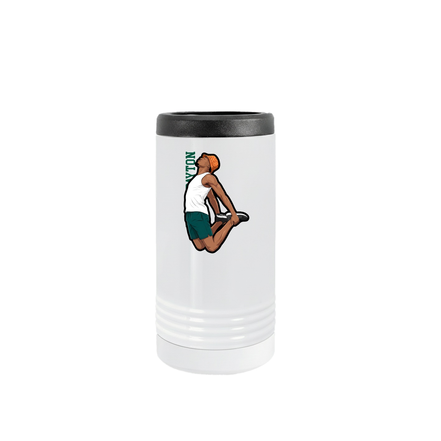 Slim Beverage Holder — Name Vertical in White