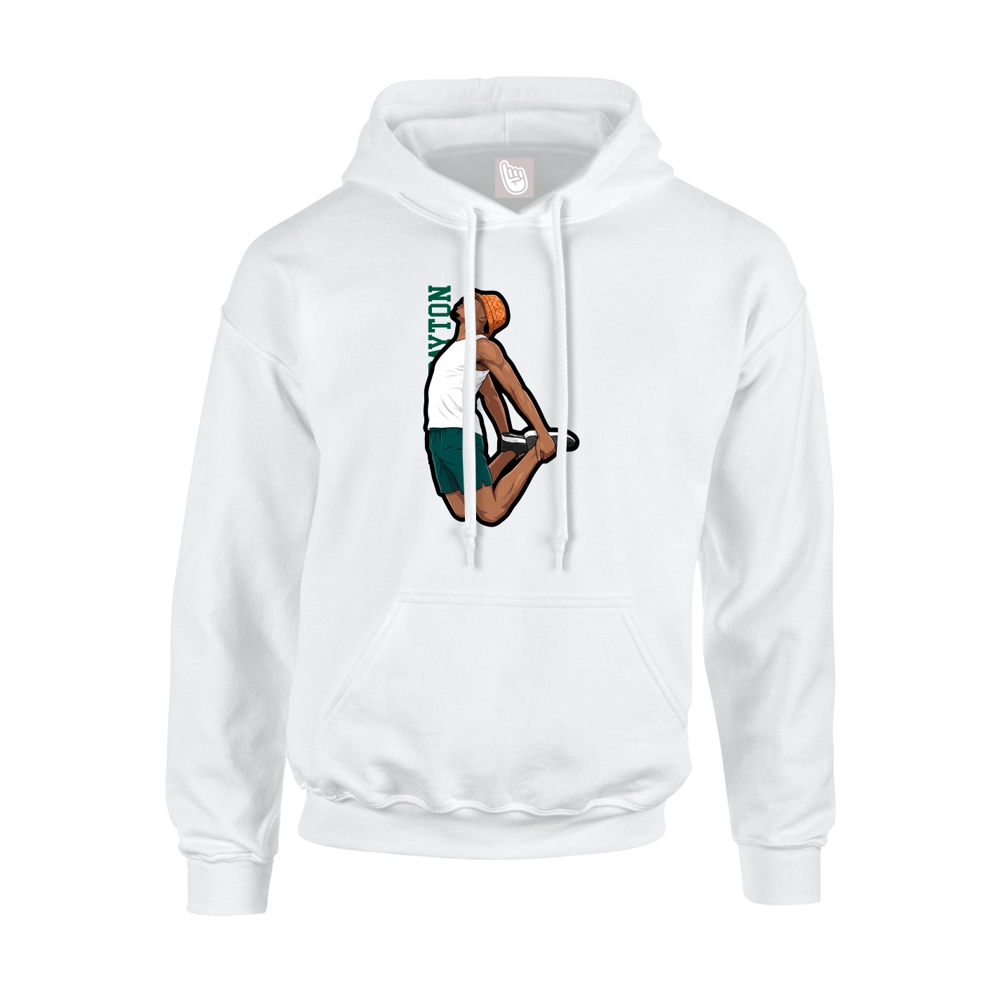Youth Hoodie — Name Vertical in White
