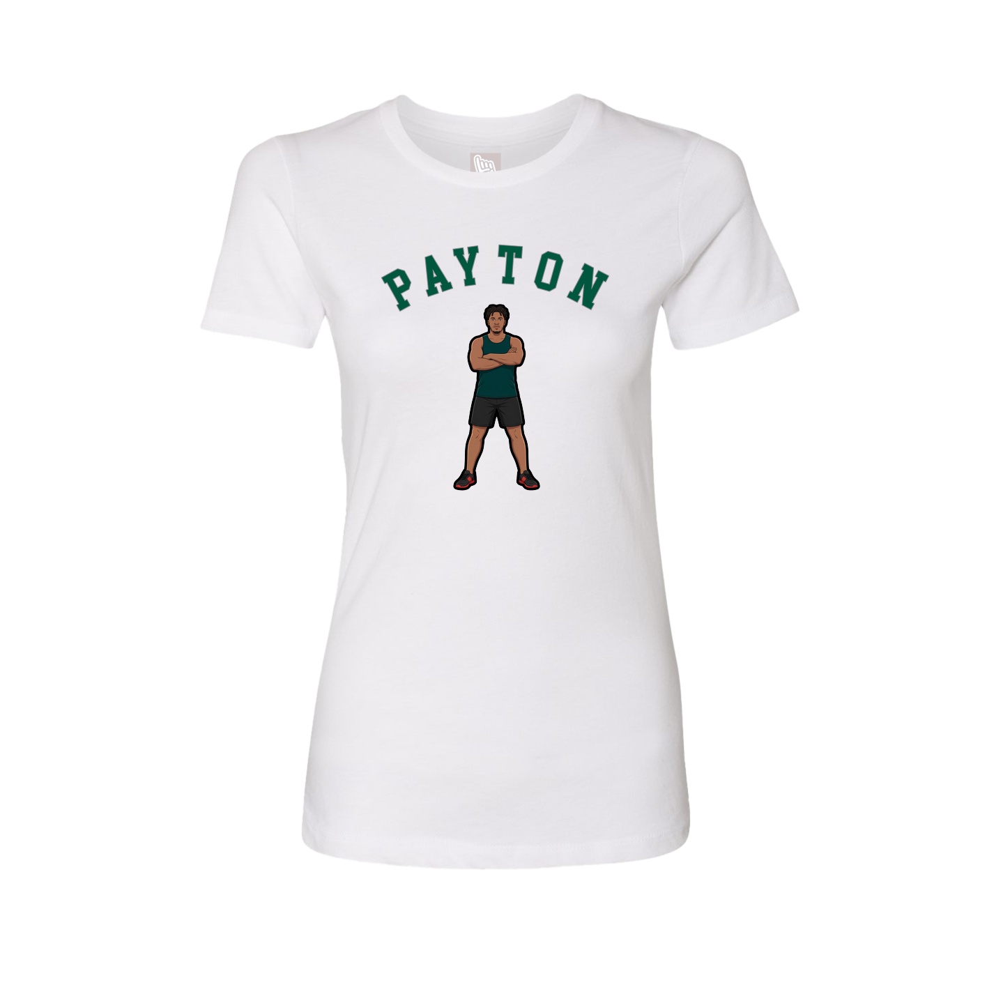 Fitted Women's Tee — Shirsey Arch in White