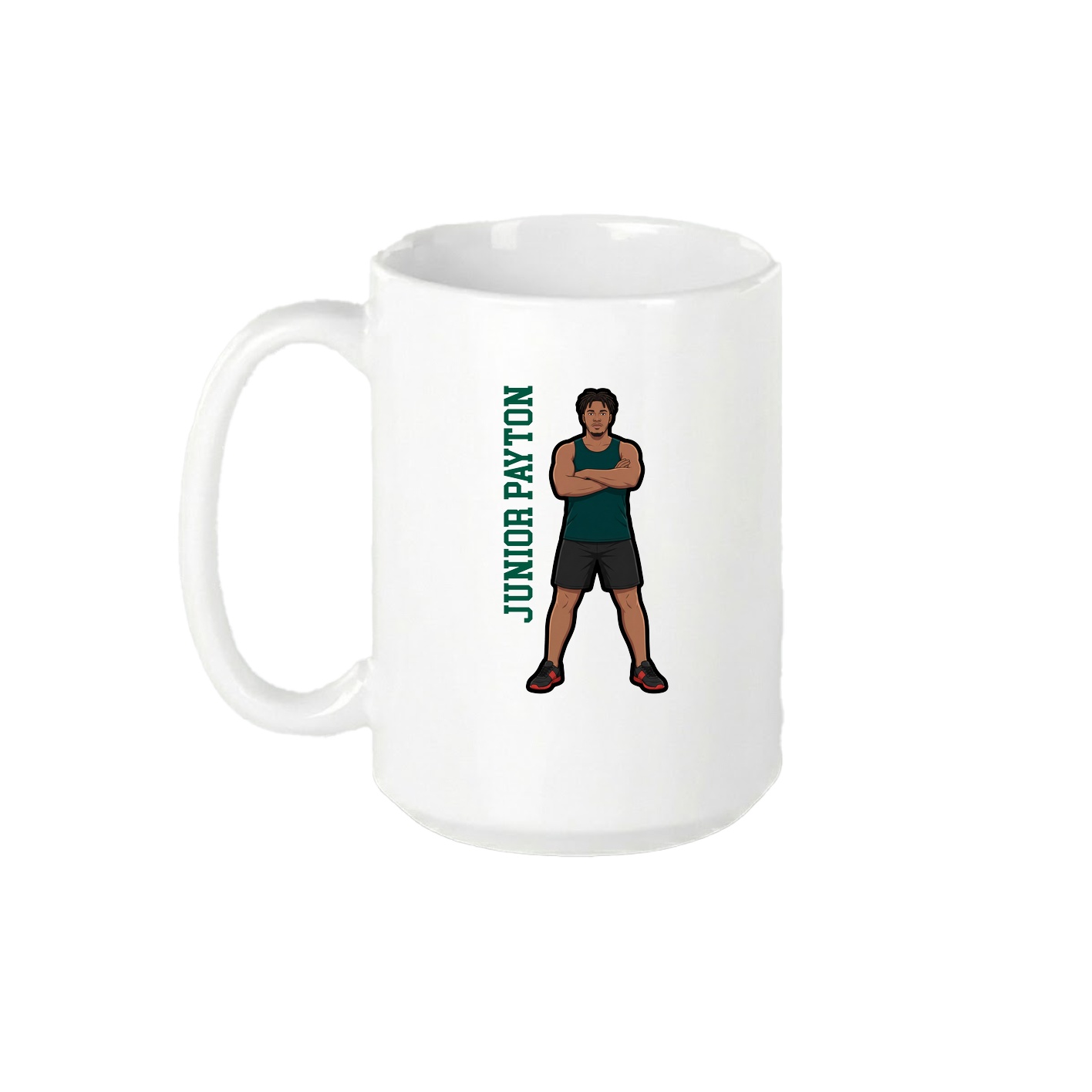 15oz Coffee Mug — Name Vertical in White