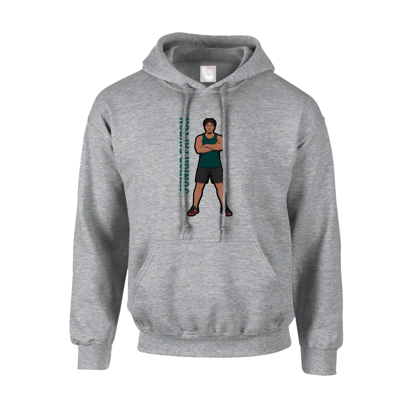 Hoodie — Name Vertical in Grey