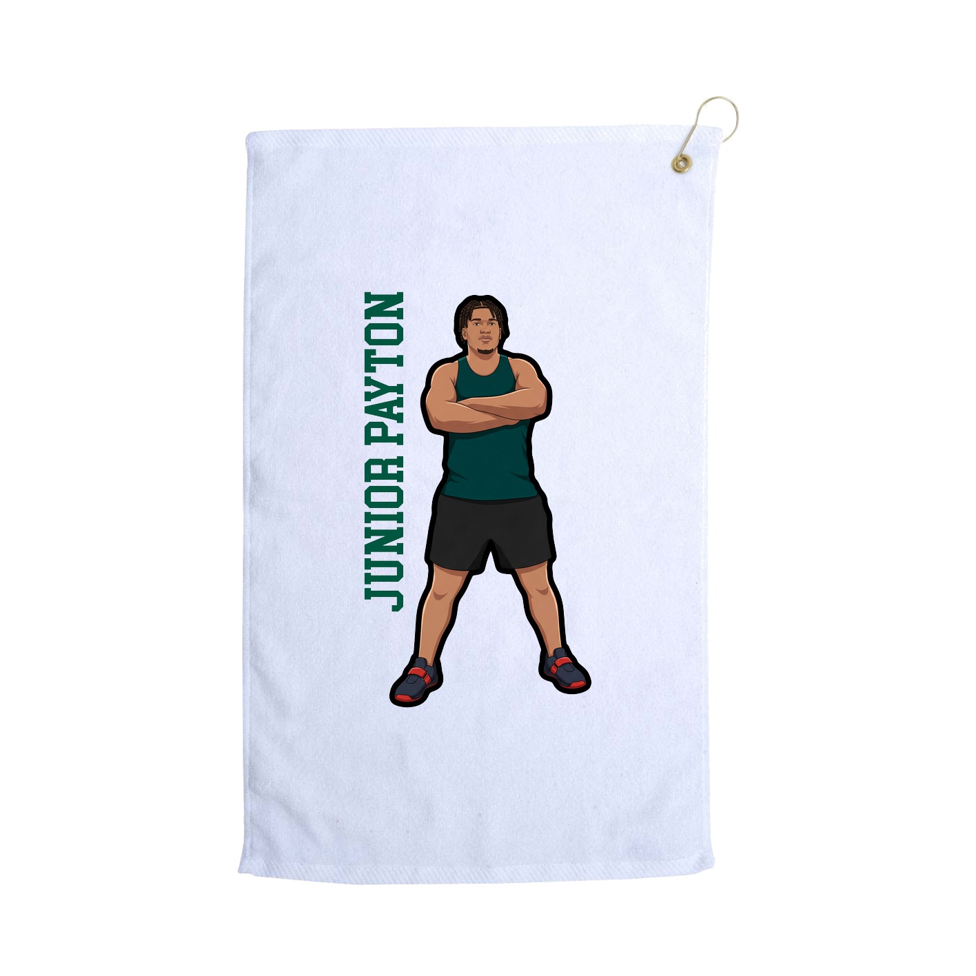 Golf Towel — Name Vertical in White