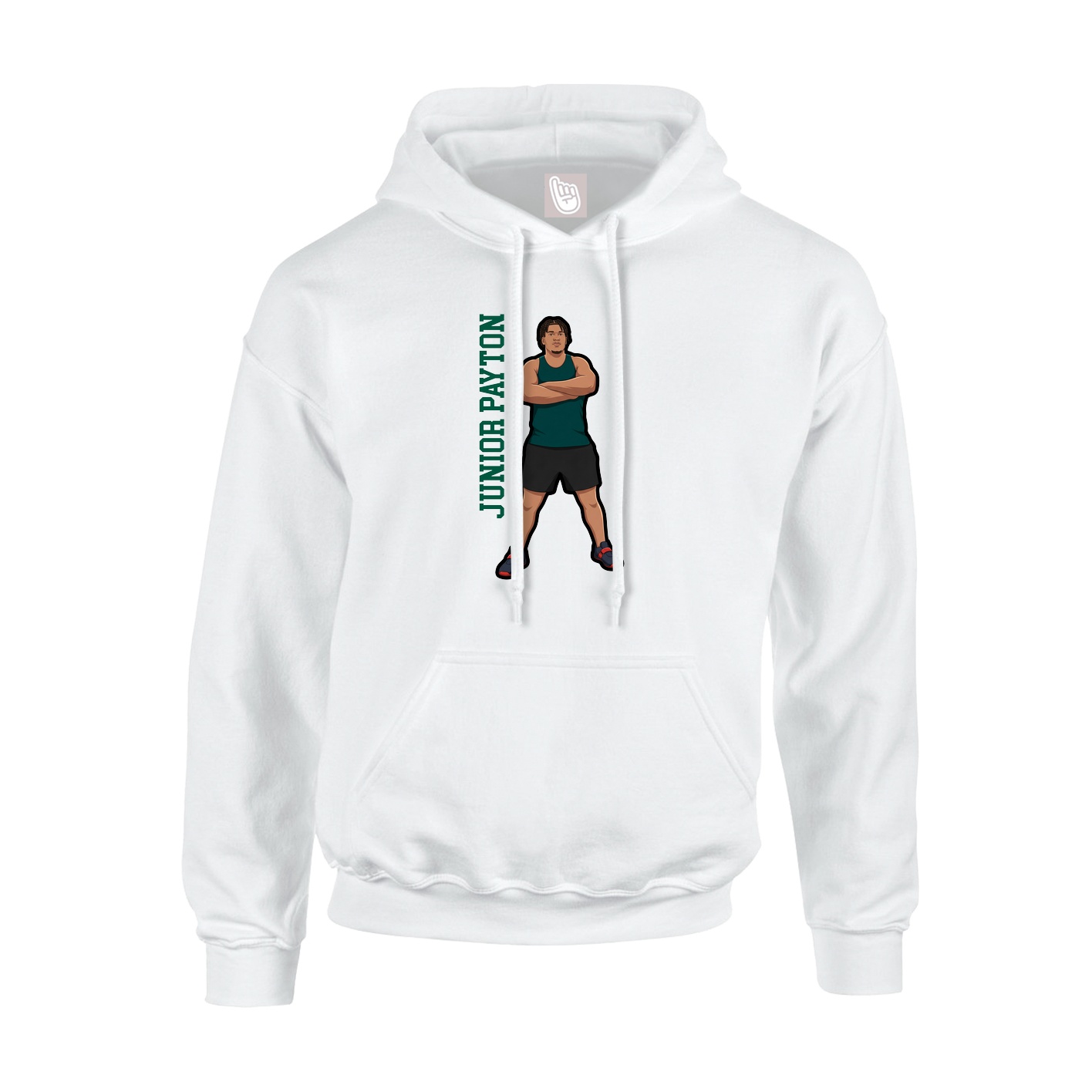 Hoodie — Name Vertical in White