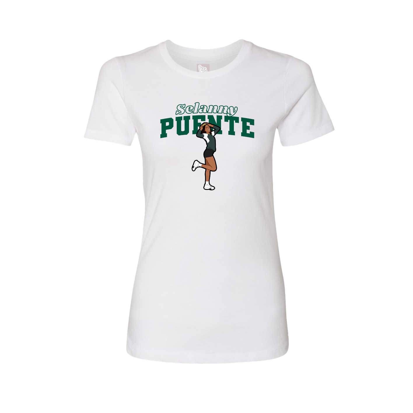 Womens Tee — Name Arch in White