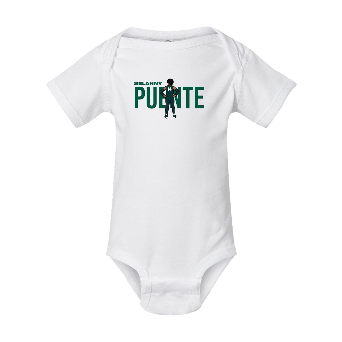 Baby Onesie — Player Name in White