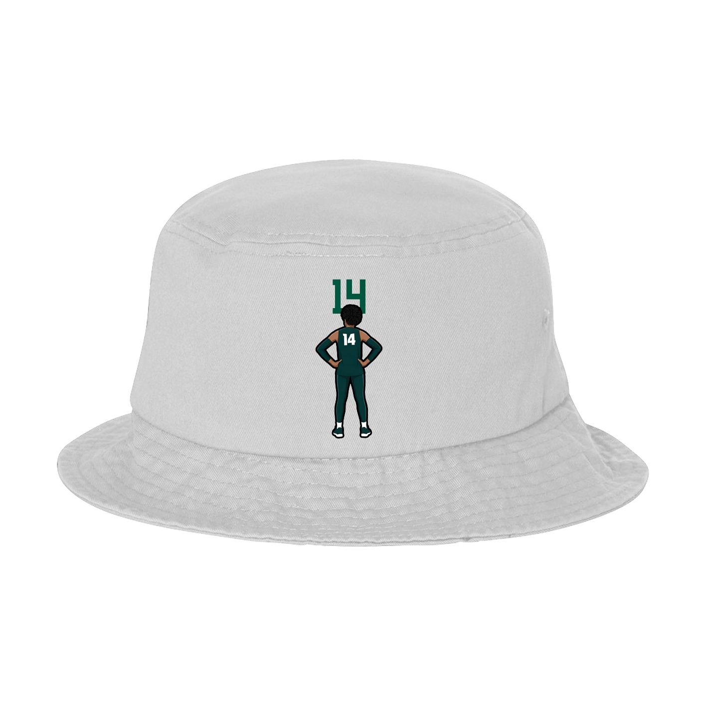 Bucket Cap — Number Top in White
