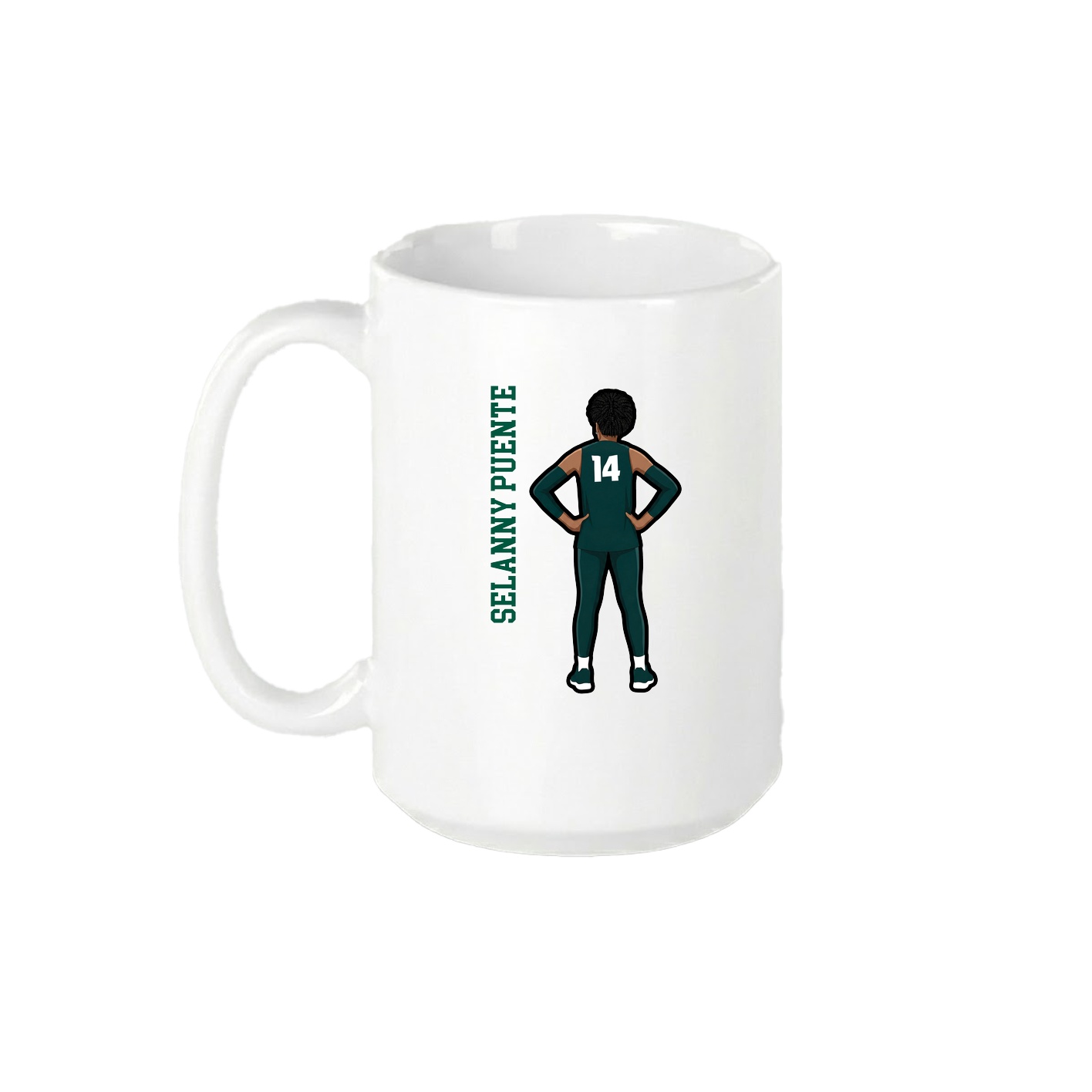 15oz Coffee Mug — Name Vertical in White