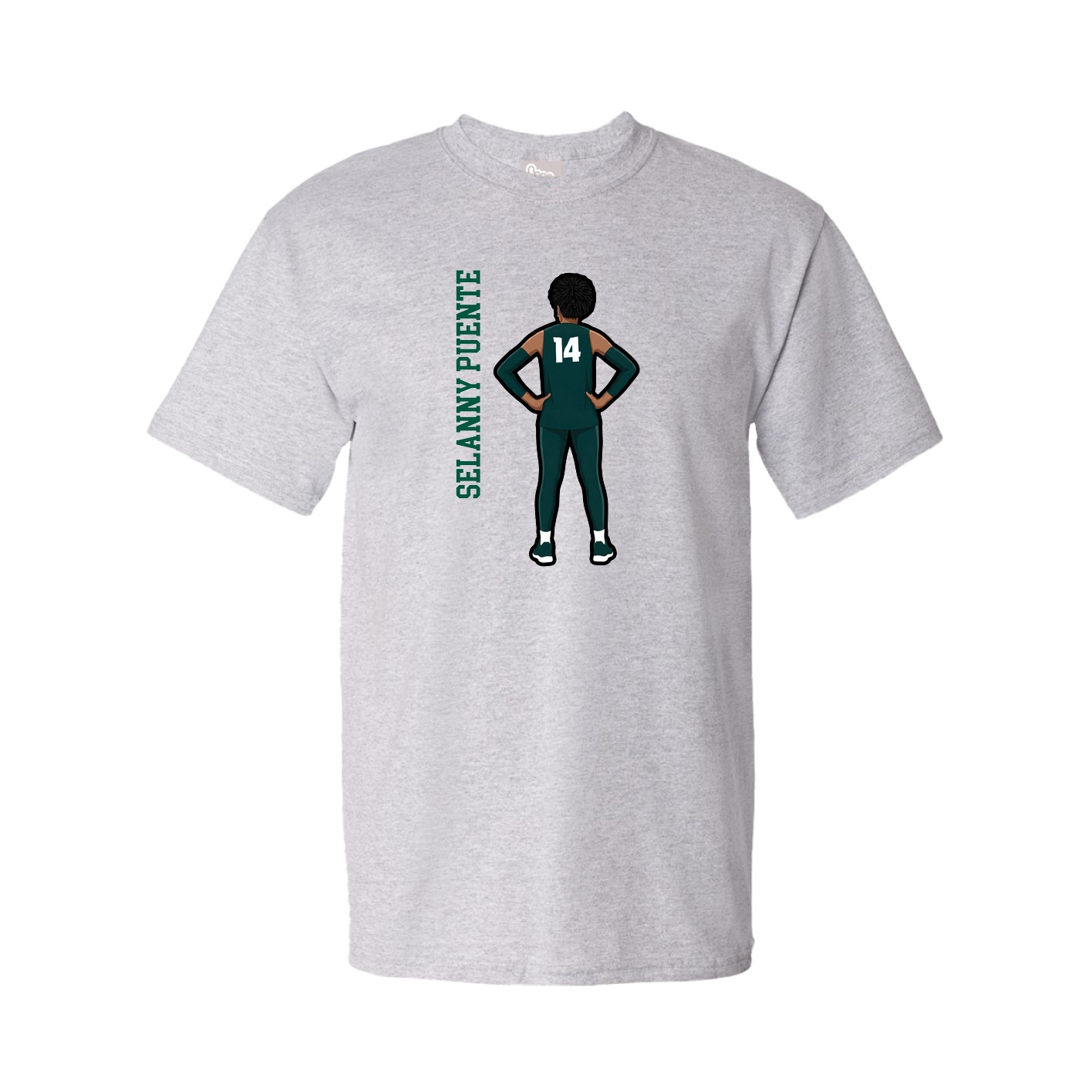 Youth Tee — Name Vertical in Grey