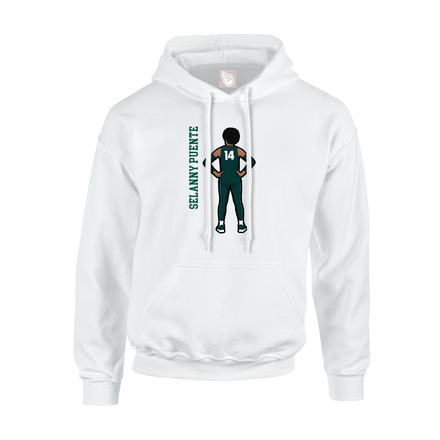 Hoodie — Name Vertical in White