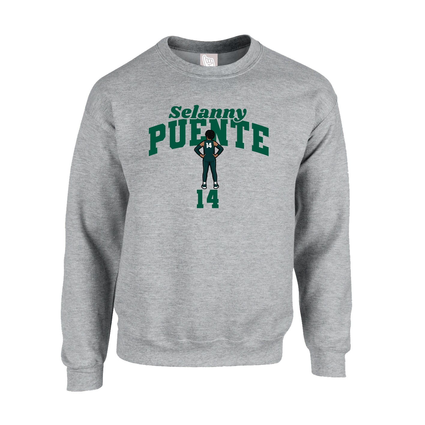 Fleece Crew — Signature Arch in Grey