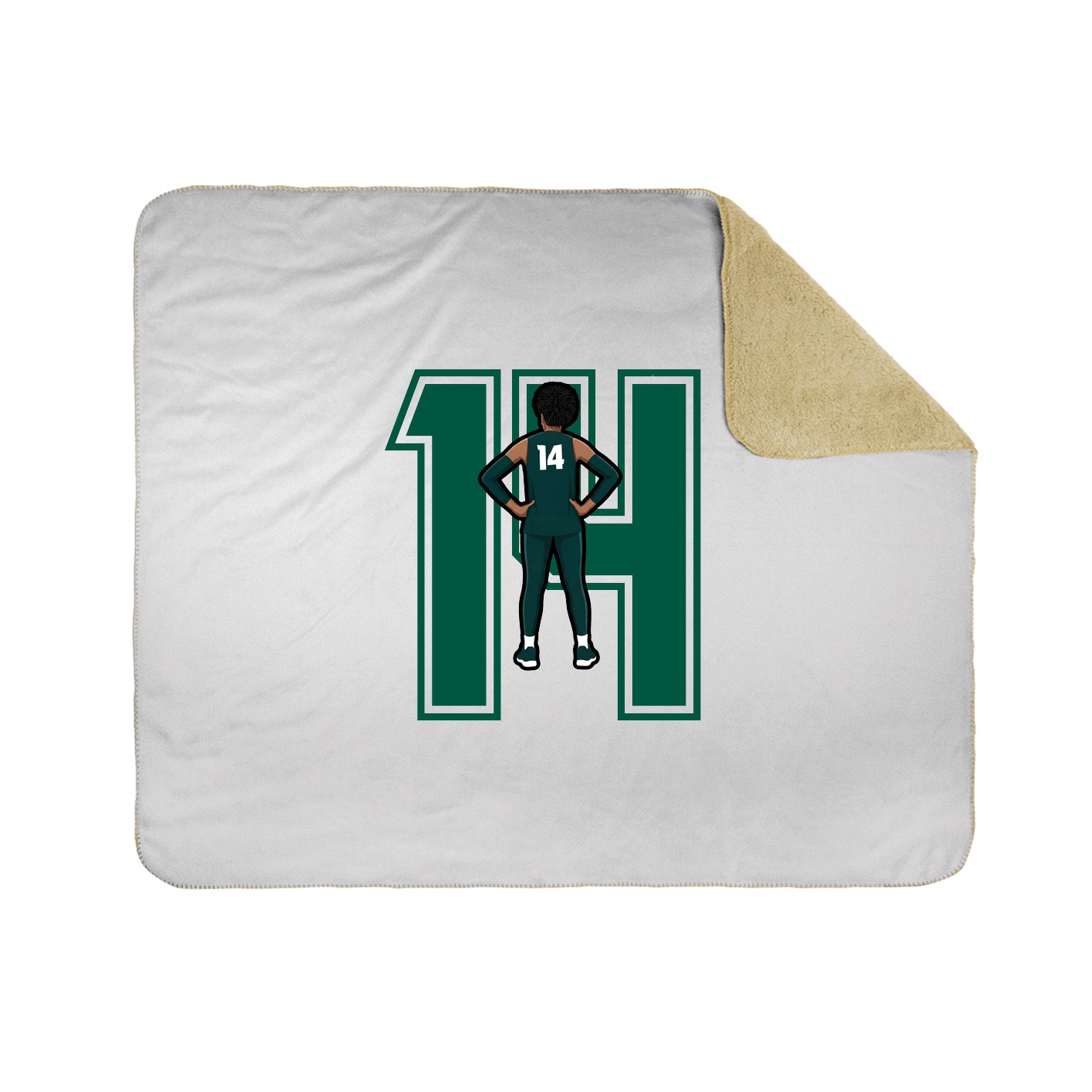 Throw Blanket — Number in White