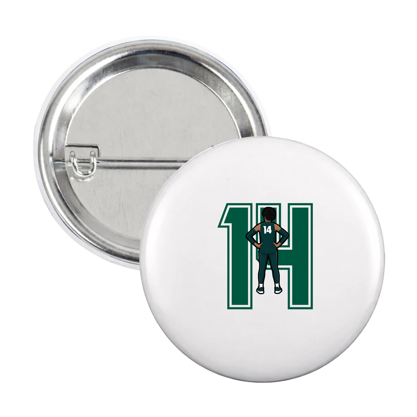 Game Day Button — Number in White