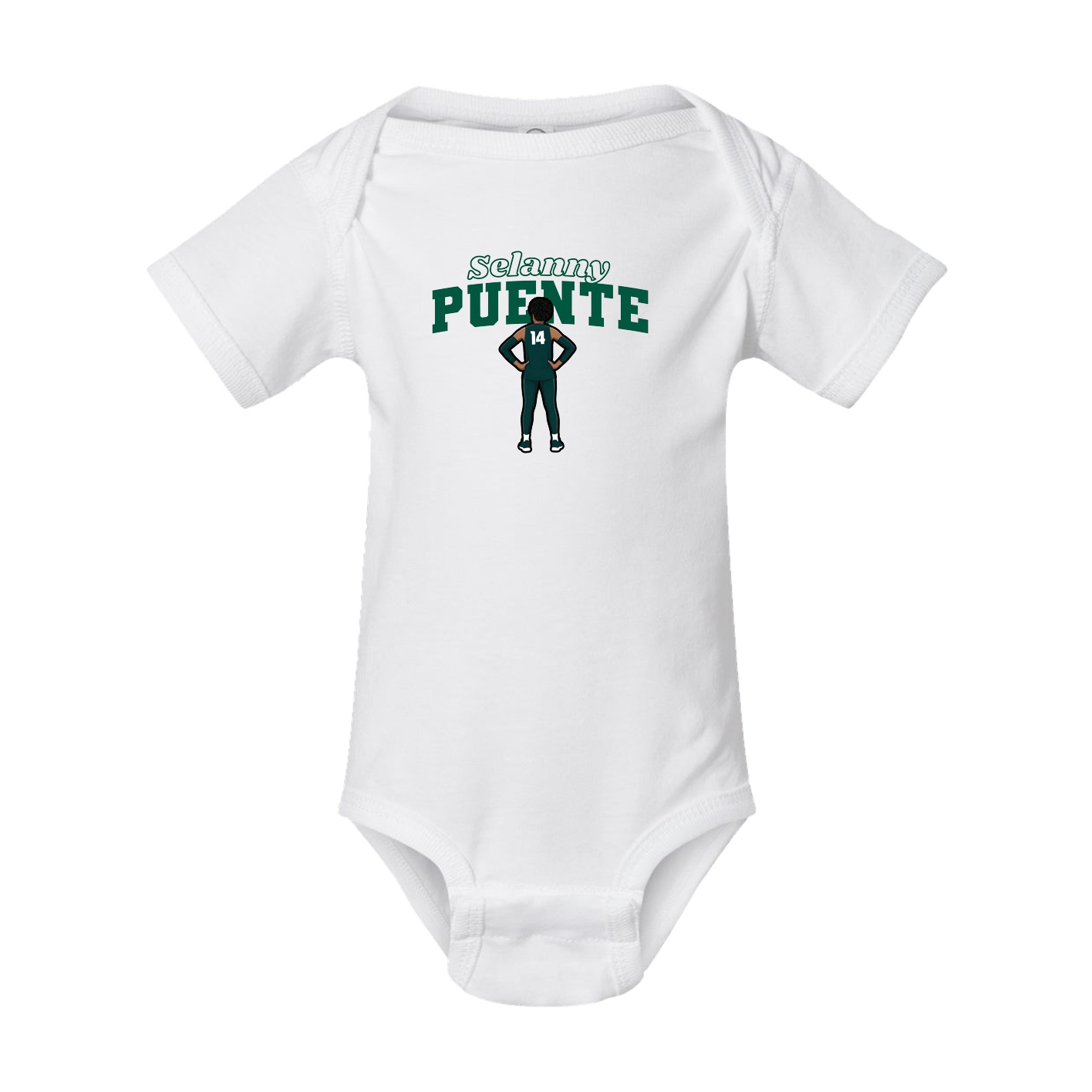 Baby Onesie — Name Arch in White