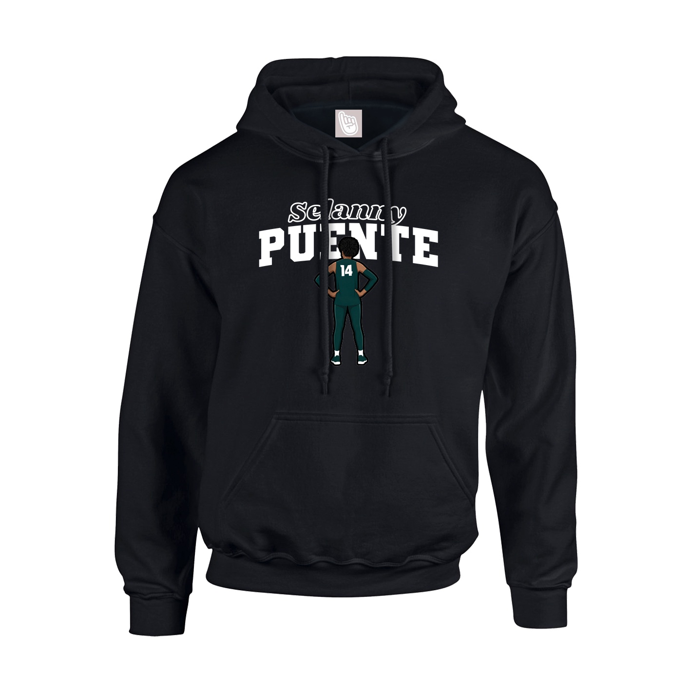 Youth Hoodie — Name Arch in Black