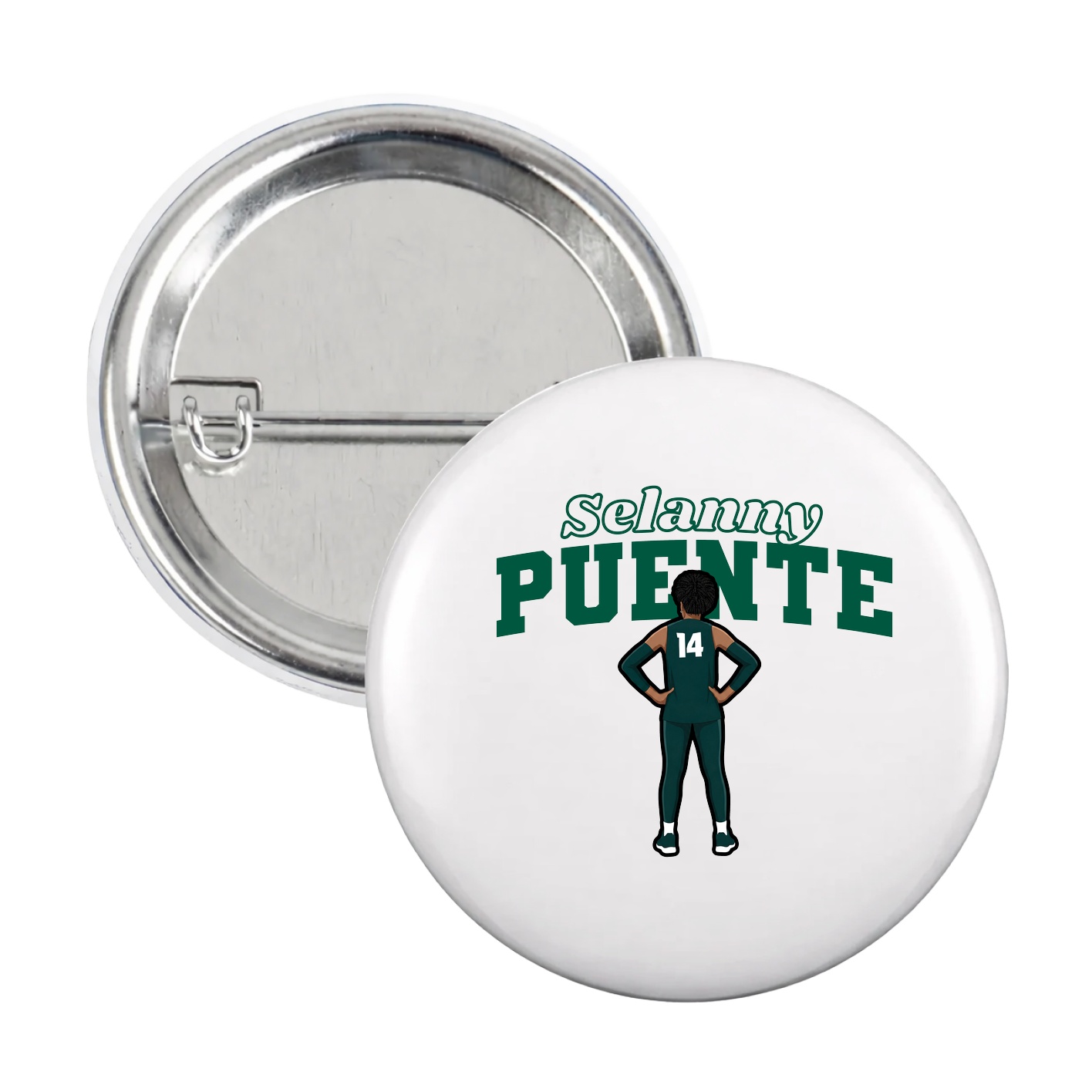 Game Day Button — Name Arch in White