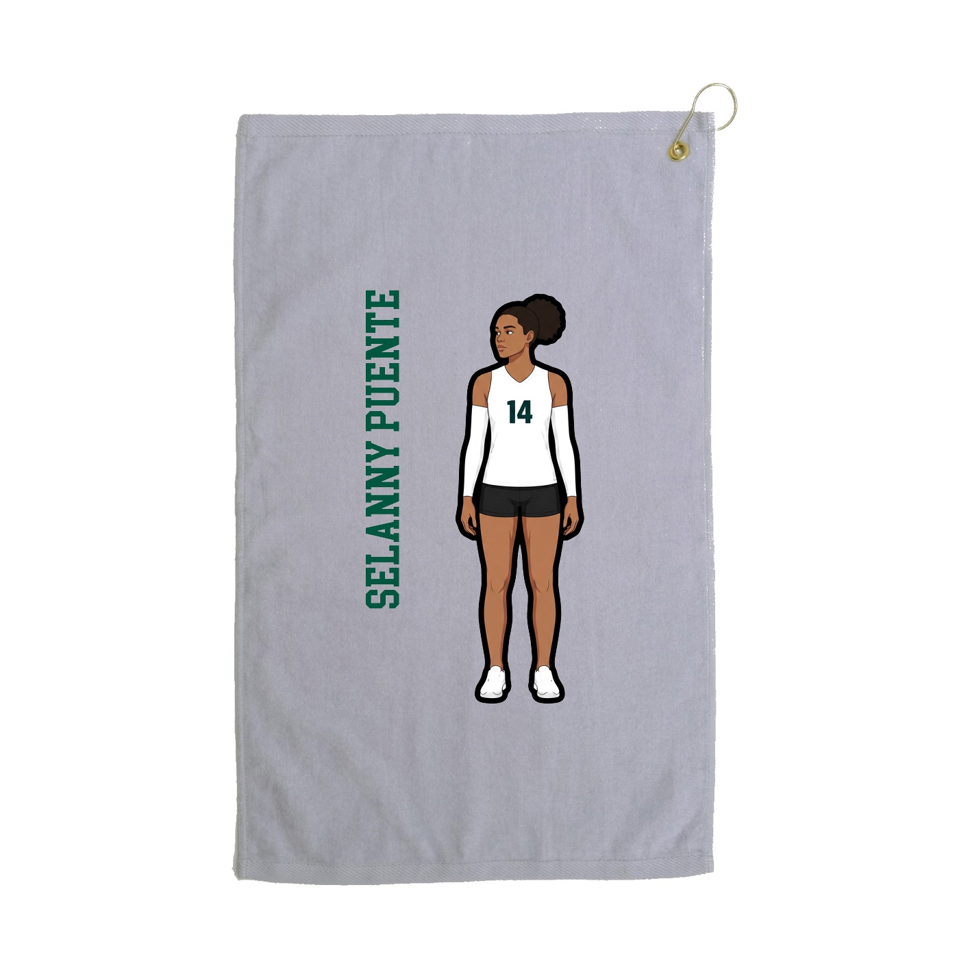 Golf Towel — Name Vertical in Grey