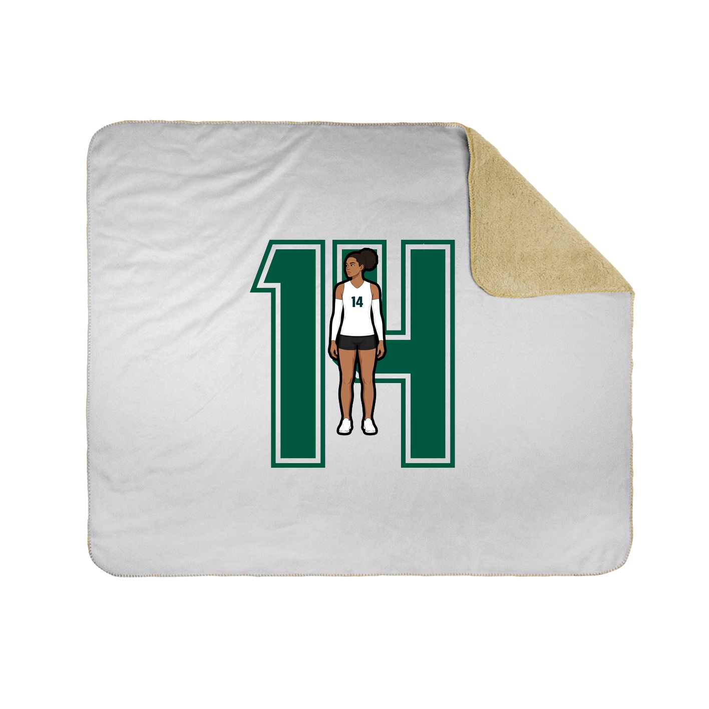 Throw Blanket — Number in White