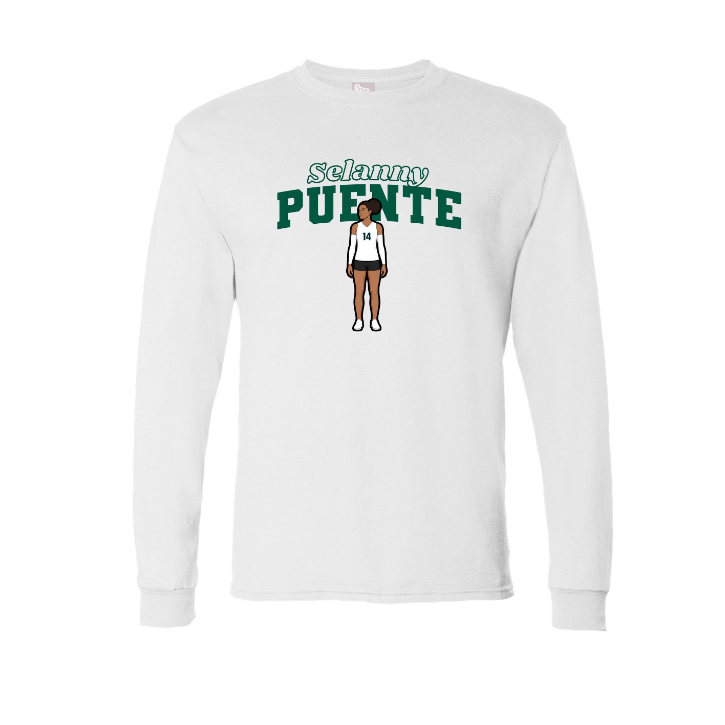 Long Sleeve Tee — Name Arch in White