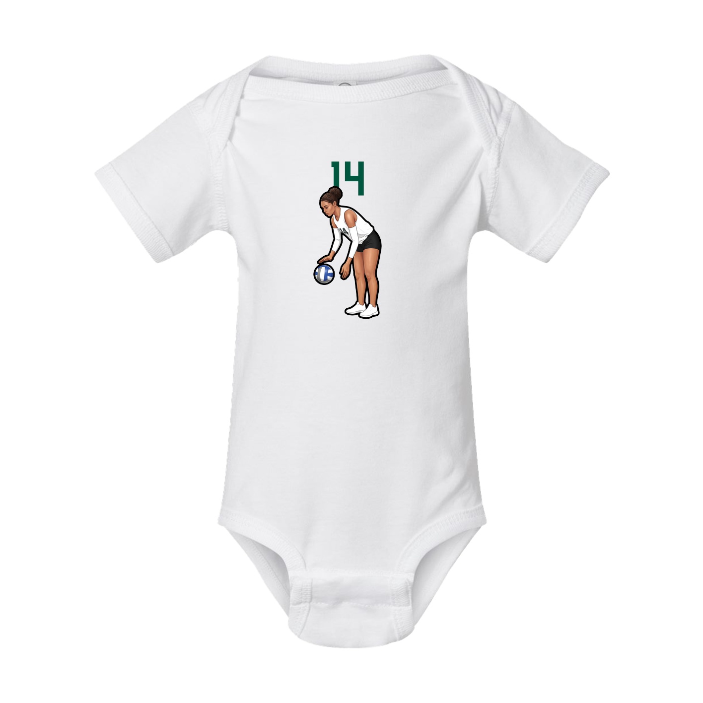 Baby Onesie — Number Top in White