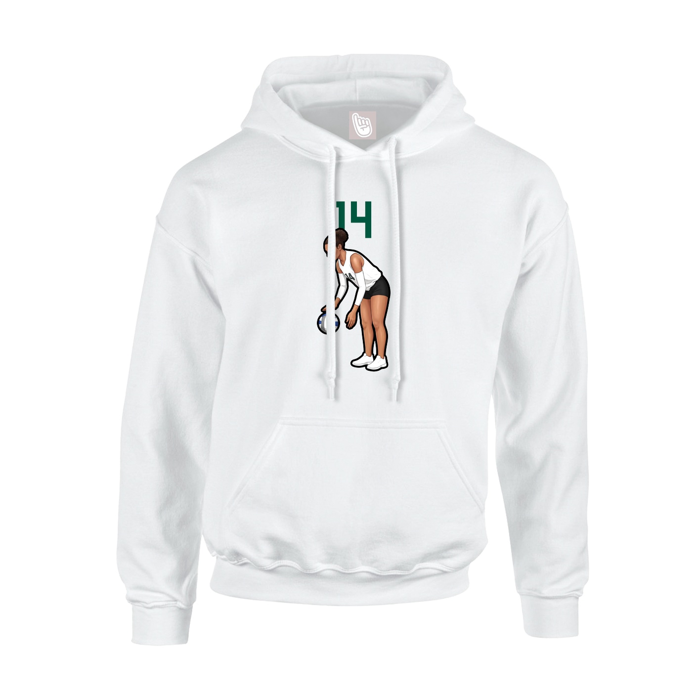 Hoodie — Number Top in White