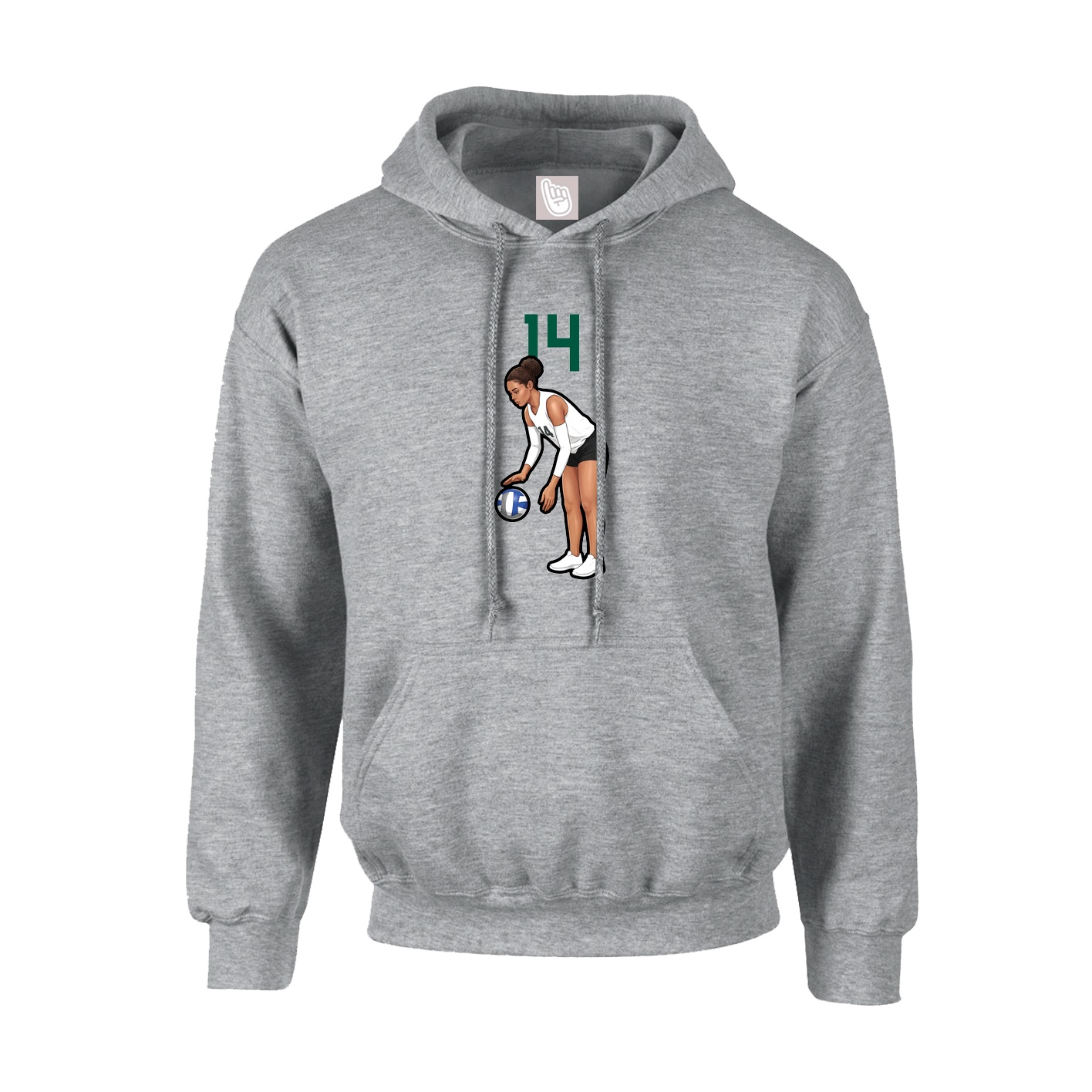 Youth Hoodie — Number Top in Grey
