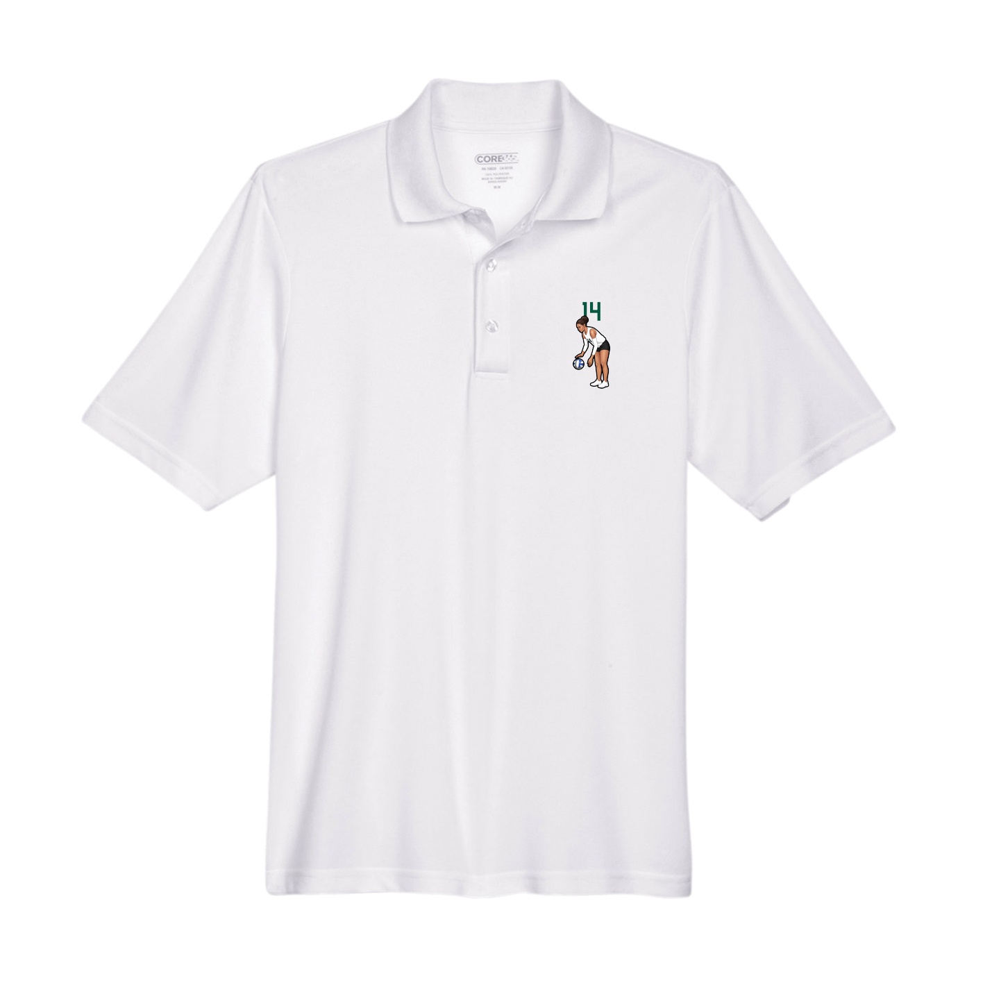 Performance Polo — Number Top in White