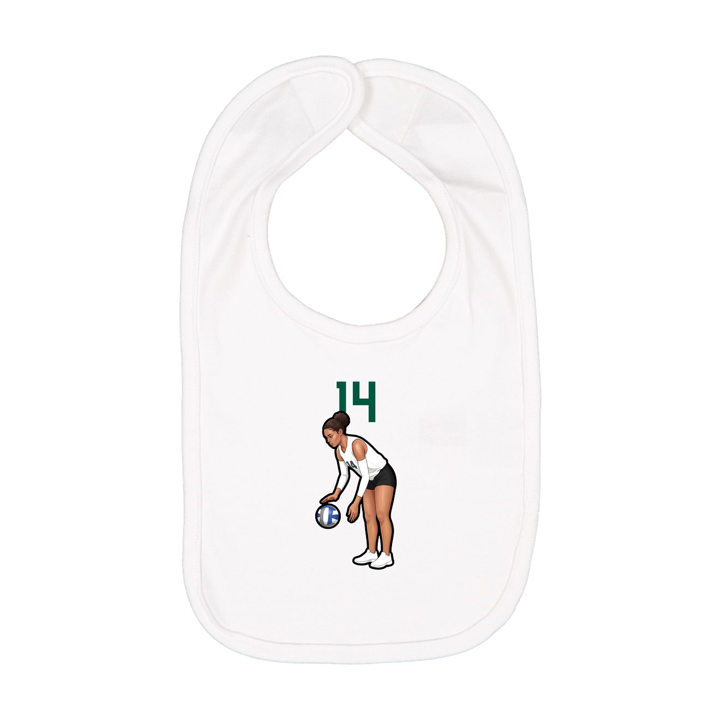 Infant Bib — Number Top in White