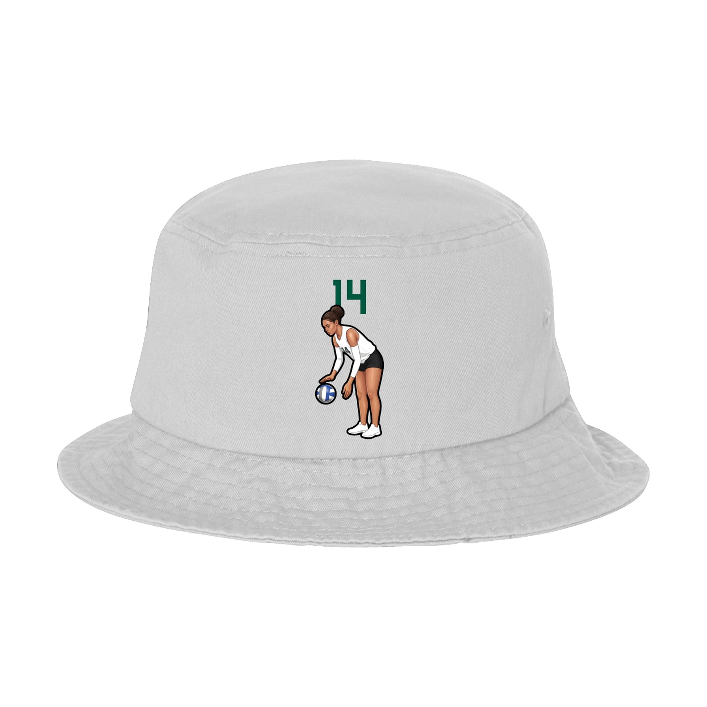 Bucket Cap — Number Top in White