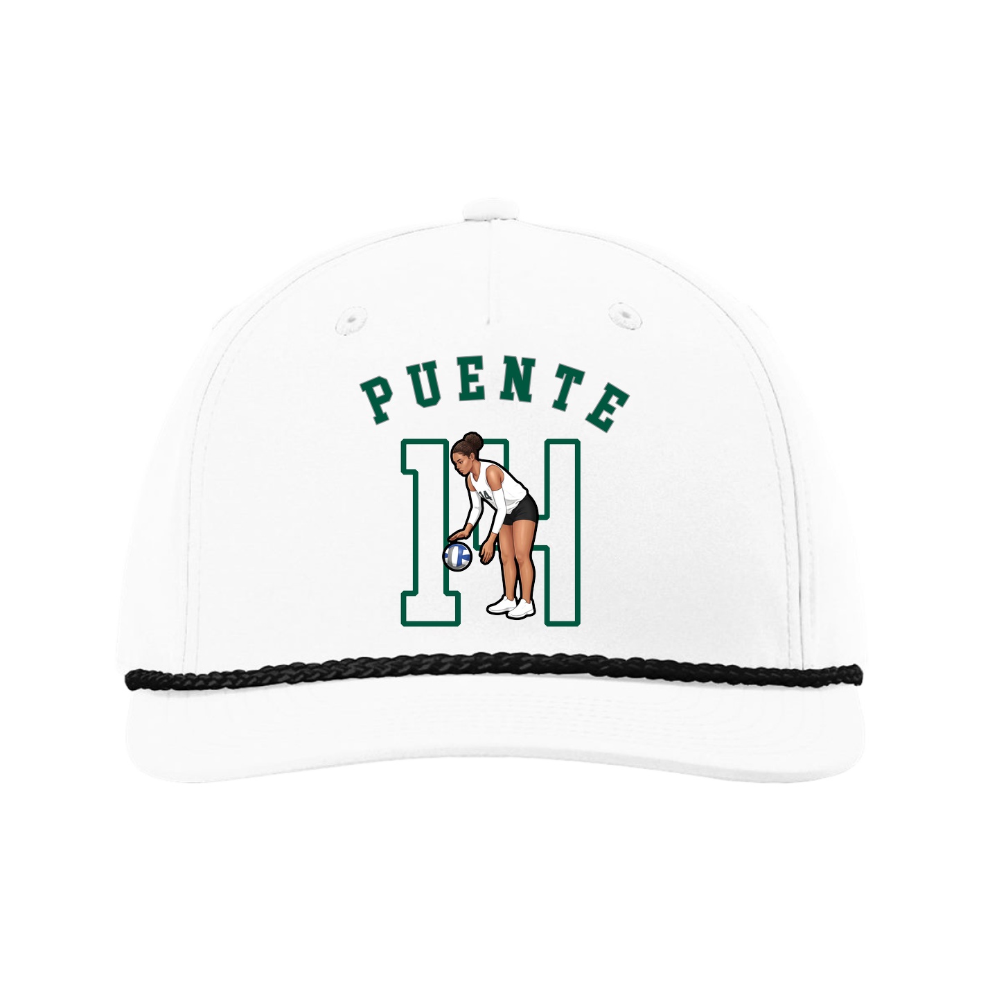 Five-Panel Classic Rope Cap — Shirsey Arch in White