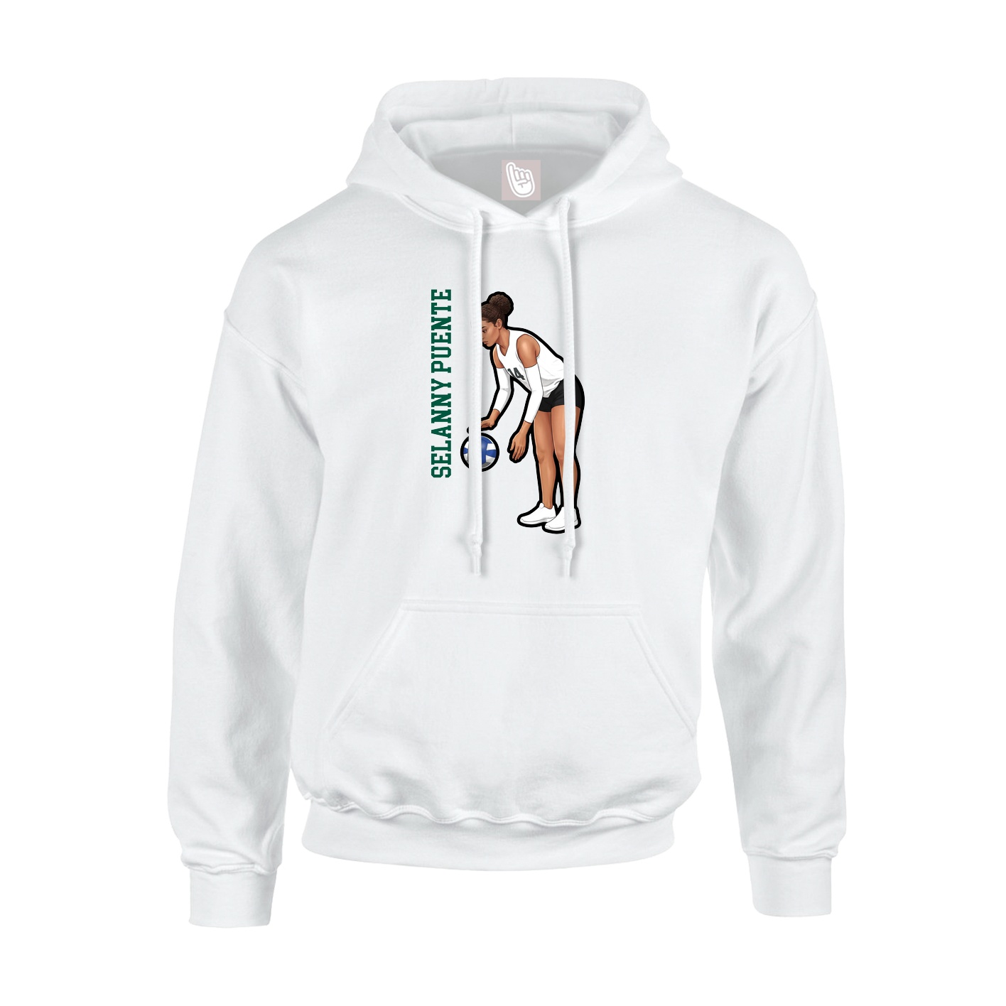 Youth Hoodie — Name Vertical in White