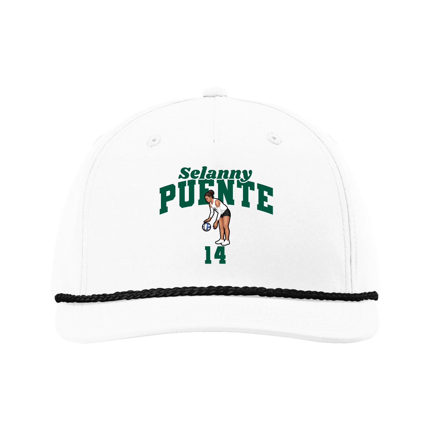 Five-Panel Classic Rope Cap — Signature Arch in White
