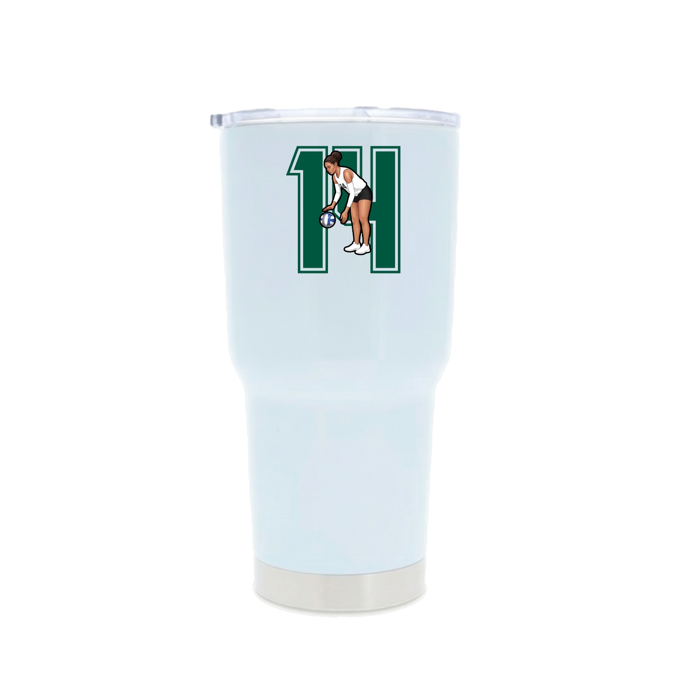 30oz Stainless Steel Tumbler — Number in White